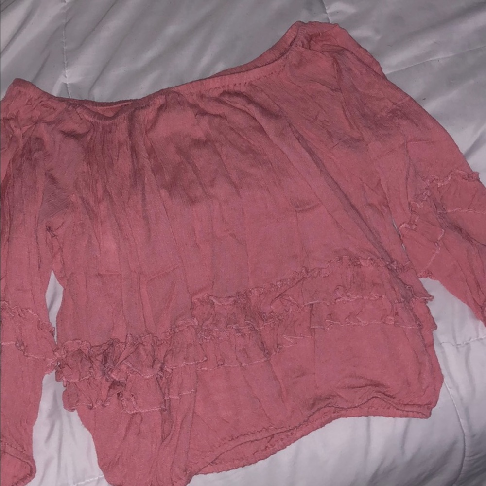 pink off the shoulder top